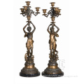 Outdoor Garden Ornament metal craft cast bronze lady sculpture lamp